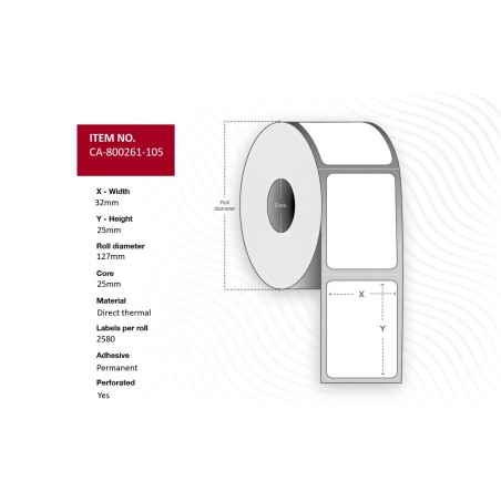 High-Quality Capture Label 32 x 25mm Core 25mm - CA-800261-105 | Durable & Reliable